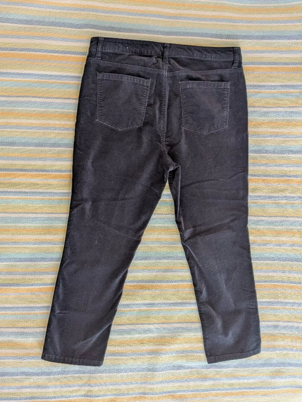 ⭐ Talbots High-Rise Straight Leg Black Velveteen Pants size 14P